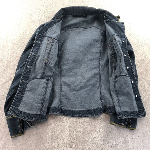 Metrostyle Womens Jean Jackeet Size 14 Collared Button Up Blue Denim Jacket Y2K - Picture 3 of 16